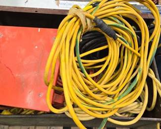 2304  Wooden Trunk with Extension Cords  Portable Power Distribution... 