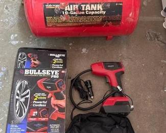 2172  10 Gallon Air Tank and Bullseye Rechargeable Tire Inflator 