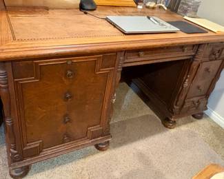 Walnut inlaid Executive Desk from Union Commerce Bank (Cleveland, OH)