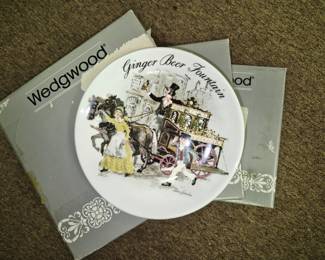 Large selection of boxed collectible plates. Wedgwood