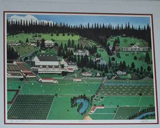 "The Carnation Farm" framed print by C. A. Brown #280/450 