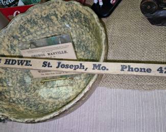 "Sears Hdwe. St. Joseph, Mo Phone 42108[" extension advertising ruler w/ "Keen Kutter". Thank you again for attending our sales and your support, we do appreciate your business.  Randy and Donna Klein and The Pen and Pencil Team. 