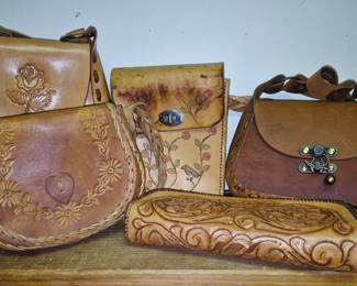 Vintage ladies items. Leather purses