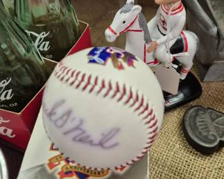 Signed Buck O'Neil Jackie Robinson 50th Anniversary baseball