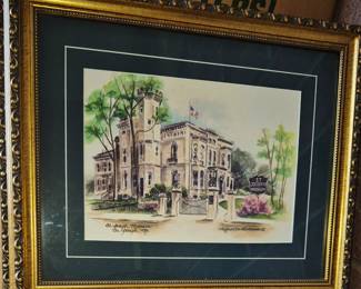Framed Augustine Heckman "St. Joseph Museum St. Joseph, MO" print