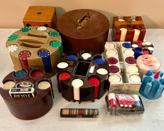 Poker chips and carousel holders