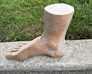 Larger than real life teak foot. $20