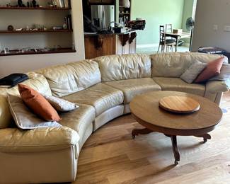 Leather 4 piece sectional sofa