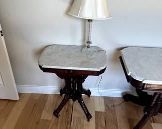 Marble side table with Lamp