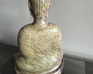 Seated hardstone Buddha  12"h x 8"w