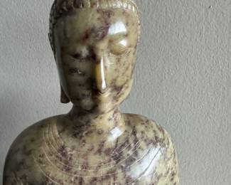 Seated hardstone Buddha  12"h x 8"w