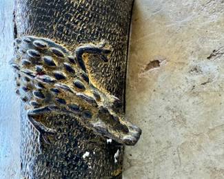African bronze ceremonial forearm cuff  6.5" long