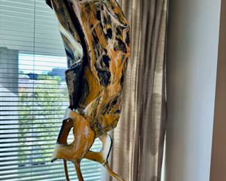 Painted abstract metal sculpture    approx. 7'