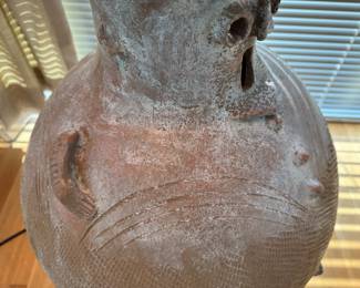 Chamba People, Nigeria, anthropomorphic ceremonial vessel - early 20th century 25"h x 18" diameter 
