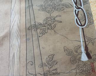 Set of three antique Japanese scrolls depicting hawks 