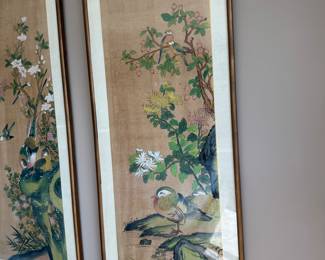 Pr.  Asian watercolors    33.5"h x 17.5"w