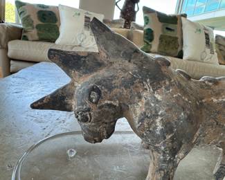 Han dynasty mythical rhino figure 12" long 6"h 