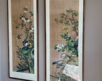 Pr.  Asian watercolors    33.5"h x 17.5"w