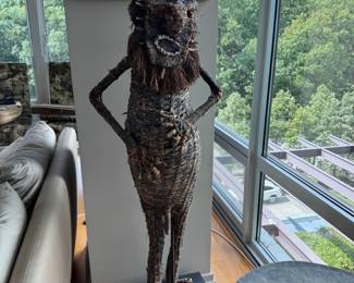 Middle Sepik River woven ancestor figure 57"h                                            first half 20th century.