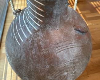Chamba People, Nigeria, anthropomorphic ceremonial vessel - early 20th century 25"h x 18" diameter 