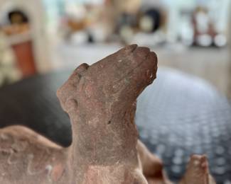 Indian red sandstone equine figure - 17th century