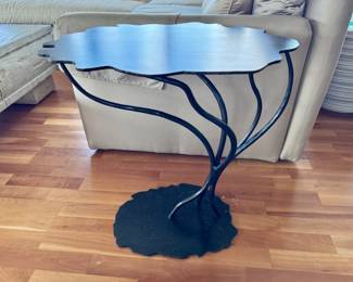 Eric Powell sculptural iron side table 