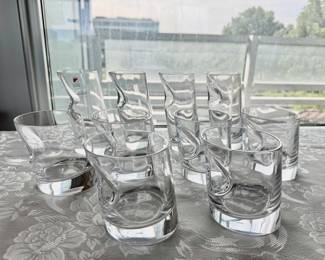 Angelo Mangiarotti ice stopper water glasses 6pc.