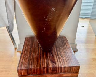 Art Deco-style table on Macassar base                               19"h x 12" square