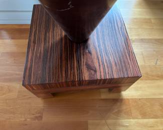 Art Deco-style table on Macassar base                               19"h x 12" square