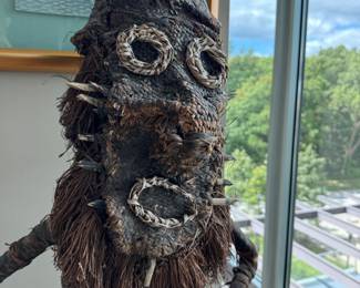 Middle Sepik River woven ancestor figure 57"h                                            first half 20th century.