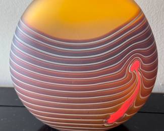 Robert Wynne, Denizen art glass vase     7.25"h x 6.25"w 
