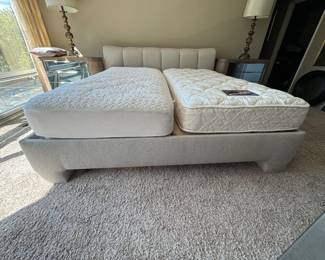 Custom upholstered king bed