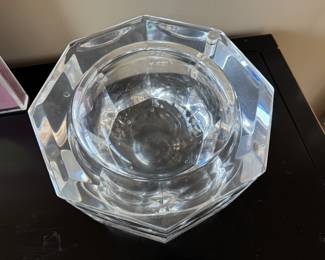  Alessandro Albrizzi  large chunky octagonal Lucite ice bucket  7.5"h x 10" diameter