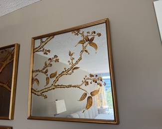 Painted mirror four piece set      24" x 24"