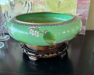 Cloisonne bowl 5"h x 15" diameter