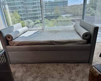 Custom trundle daybed with nailhead trim                                        35"h x 84"long x 41"d