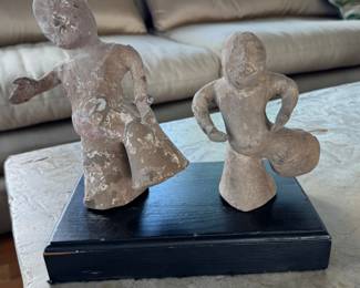 Han Dynasty acrobatic or dancing figures - tallest 8"