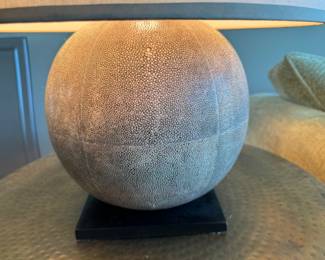Alexander Lamont Globe lamp - bronze & shagreen    20"h 