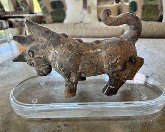 Han dynasty mythical rhino figure 12" long 6"h 