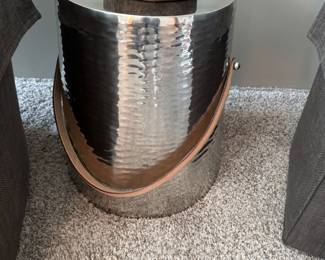 Polished nickel  bucket side table