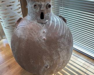 Chamba People, Nigeria, anthropomorphic ceremonial vessel - early 20th century 25"h x 18" diameter 