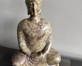 Seated hardstone Buddha  12"h x 8"w