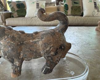 Han dynasty mythical rhino figure 12" long 6"h 
