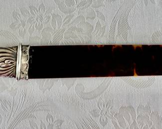Antique sterling & tortoise page turner
