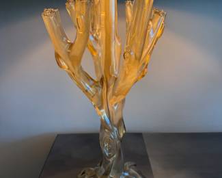 Arteriors (attrib.) resin tree branch lamp 32"h 