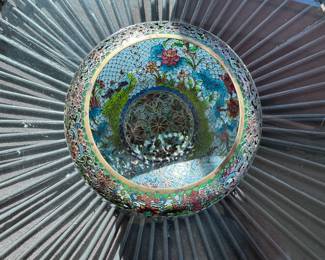 Plique-a-jour bowl 3"h x 5.25" diameter