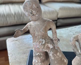 Han Dynasty acrobatic or dancing figures - tallest 8"