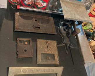 PO box doors, letter slot and Postal scale