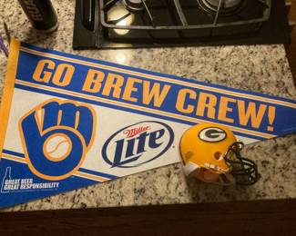 Pennant and mini helmet