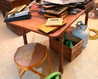 Handmade Antique Kitchen Table and Picture Frames